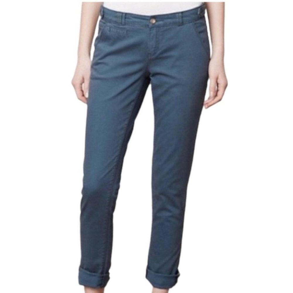 Pilcro and the Letterpress Hyphen Boyfriend Chinos Women’s 28 Blue-Grey